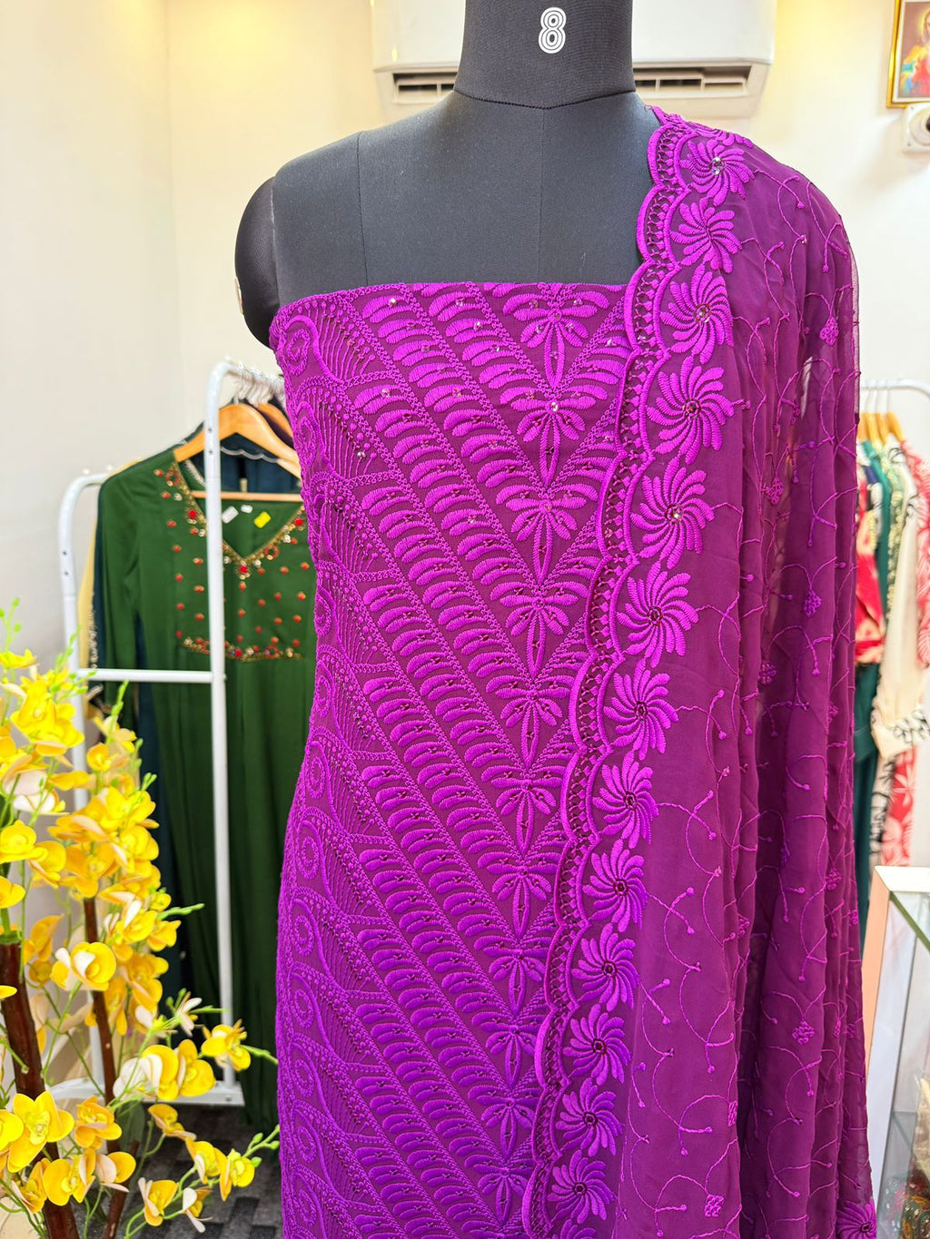 LS0006 - PARTYWEAR UNSTITCHED SALWAR MATERIAL