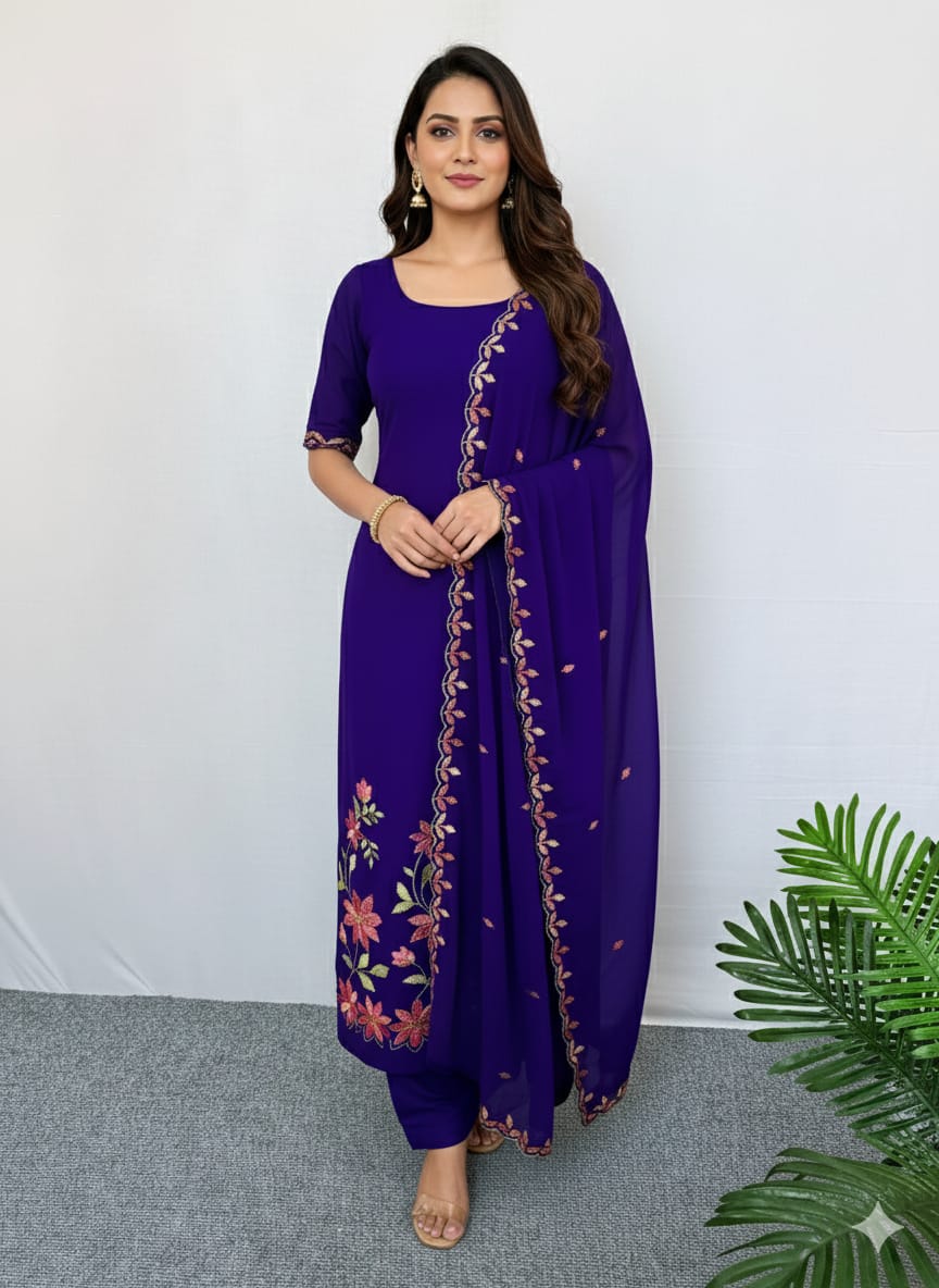 LS0012 PARTYWEAR UNSTITCHED SALWAR MATERIAL