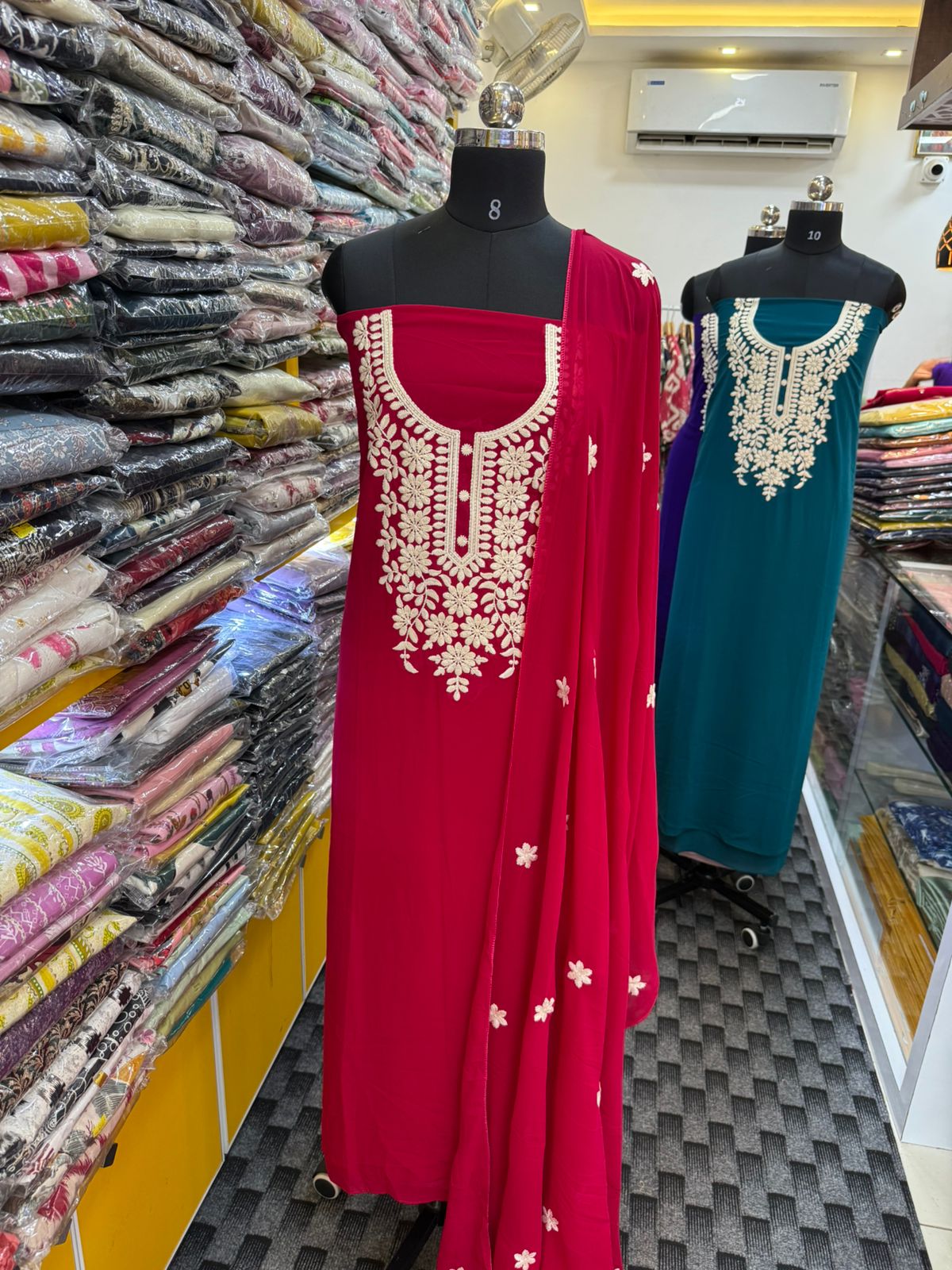 LS0014 PARTYWEAR UNSTITCHED SALWAR MATERIALS