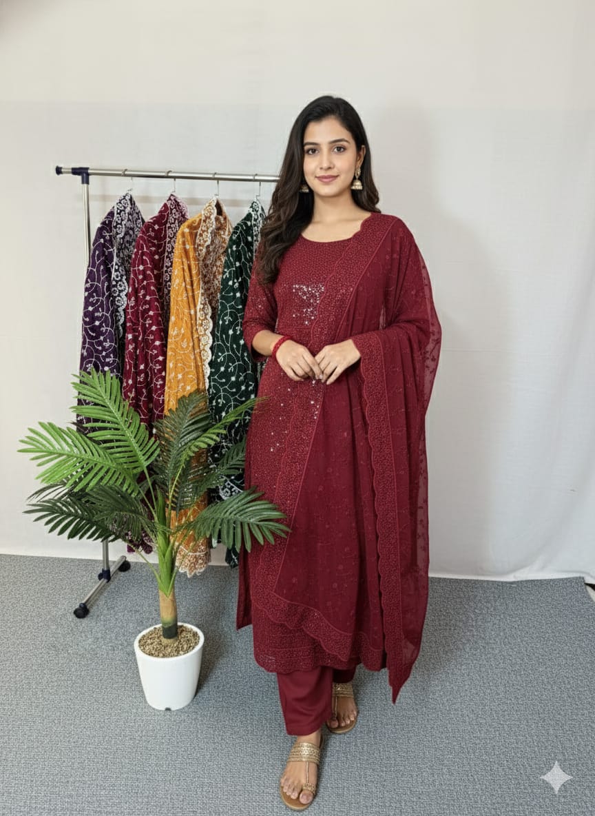 LS0008 - UNSTITCHED PARTYWEAR SALWAR MATERIAL