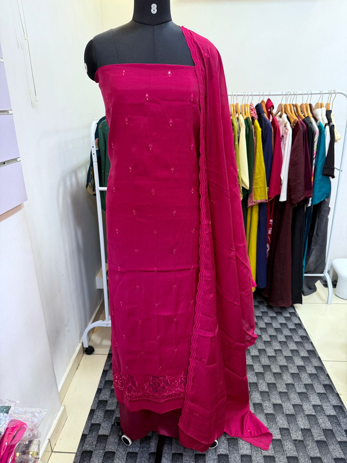 LS0150 - Unstitched mul chanderi Salwar