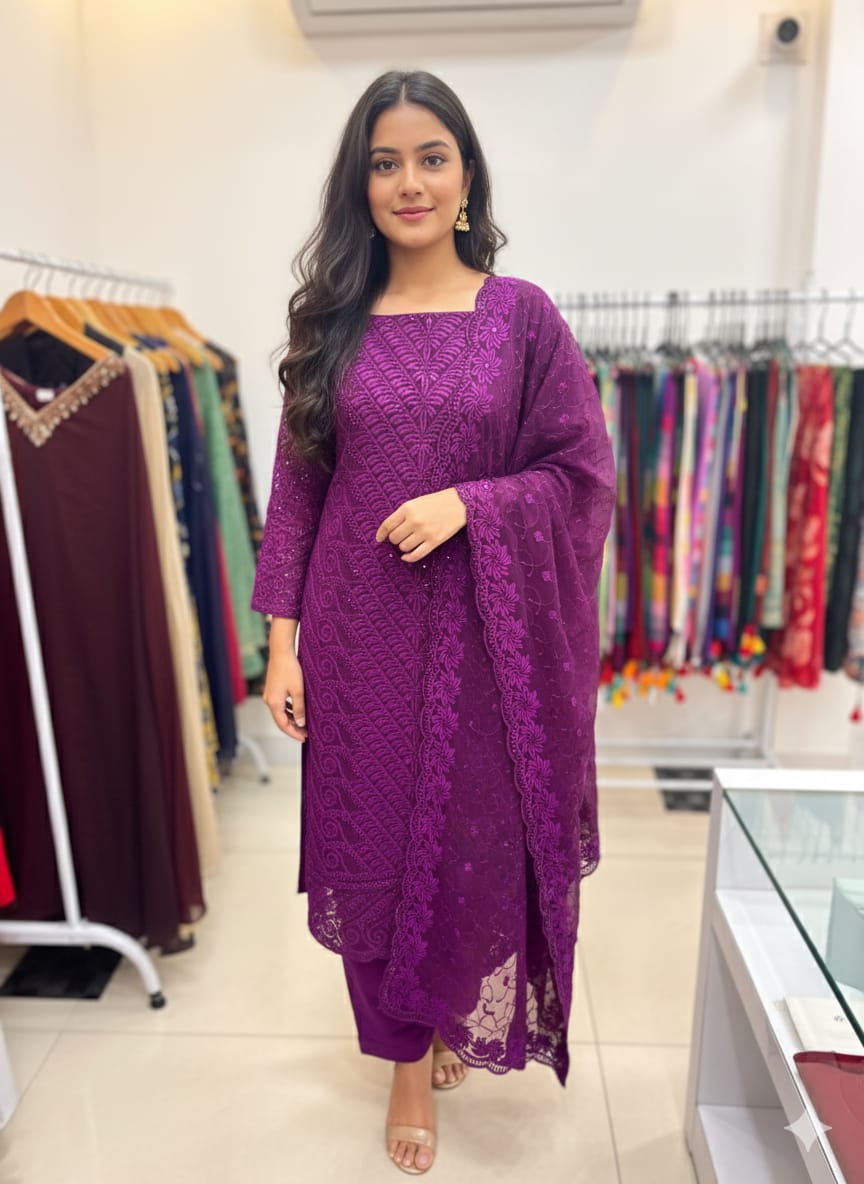 LS0006 - PARTYWEAR UNSTITCHED SALWAR MATERIAL