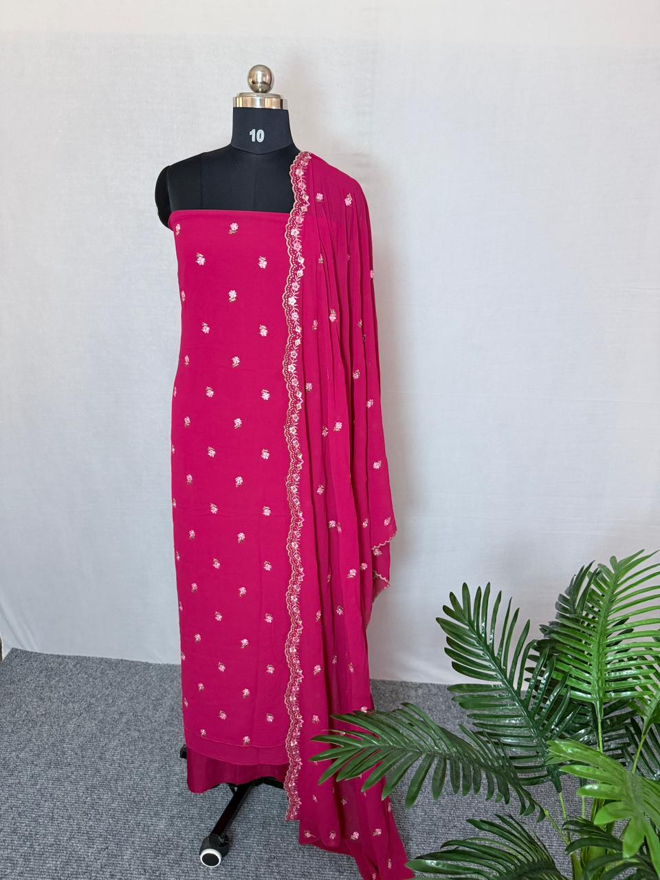 LS0146 Partywear Unstitched Salwar Material