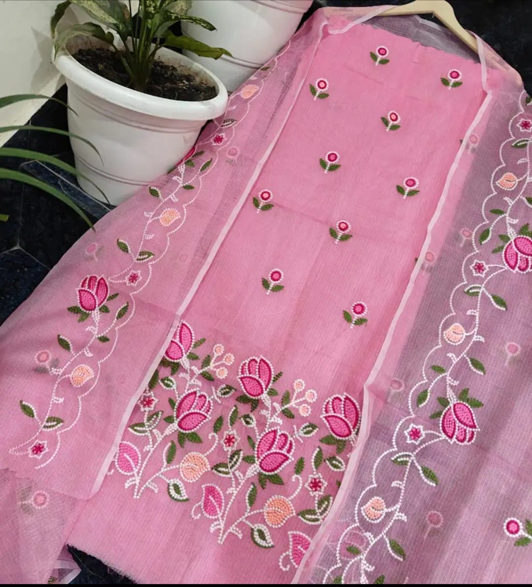 LS0083 Net Cotta Unstitched Salwar Material