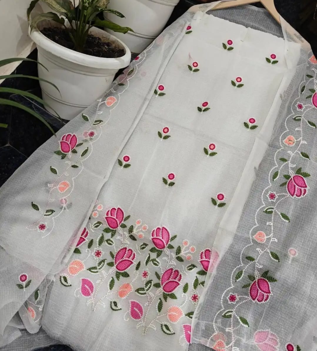 LS0080 Net Cotta Unstitched Salwar Material