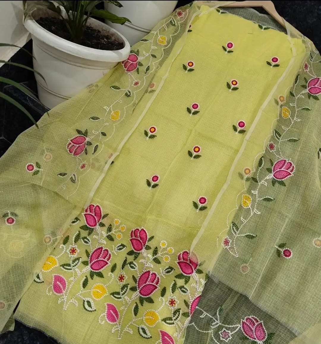 LS0081 Net Cotta Unstitched Salwar Materials