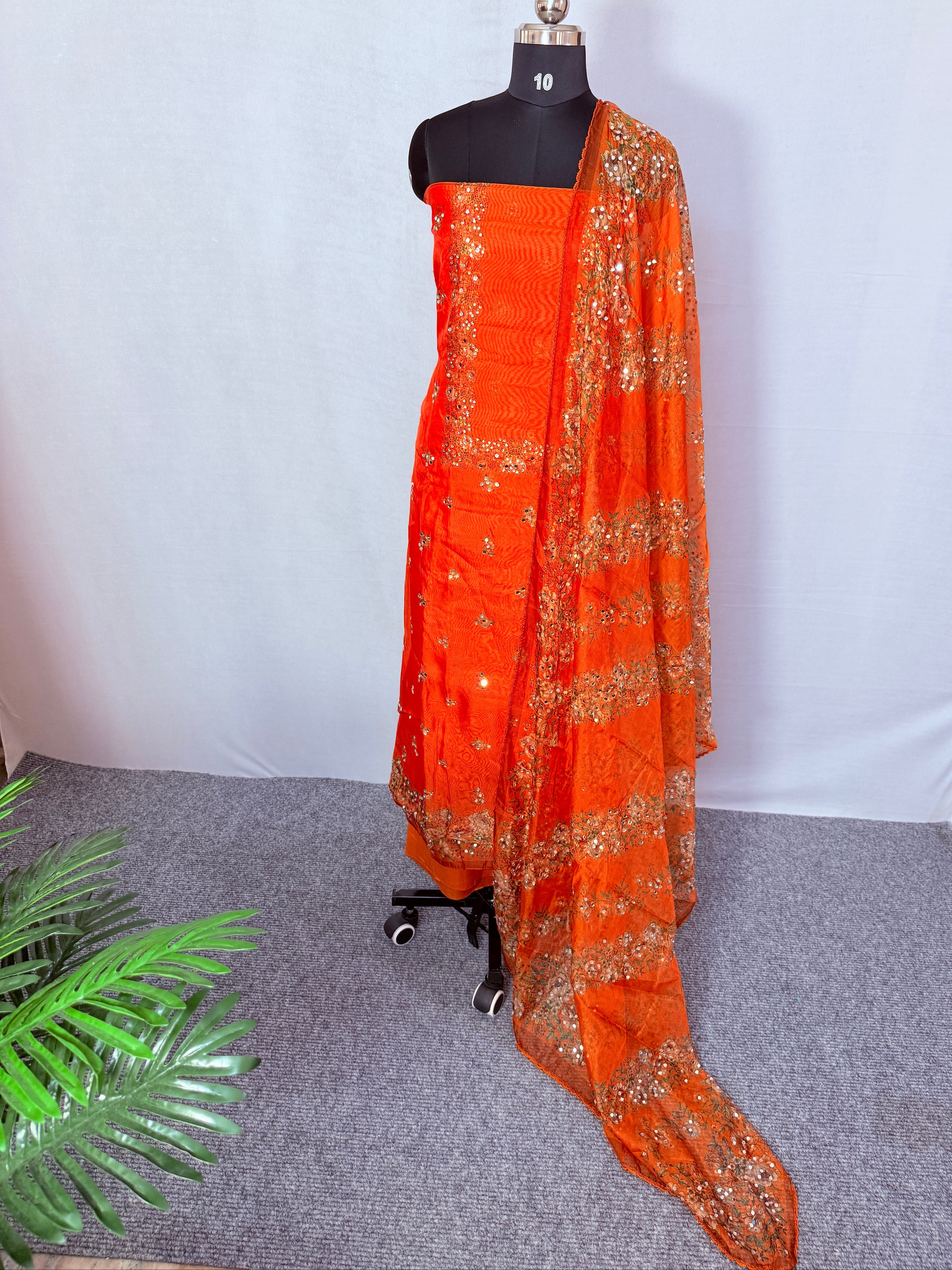 LS0002 - PARTYWEAR UNSTITCHED SALWAR MATERIAL
