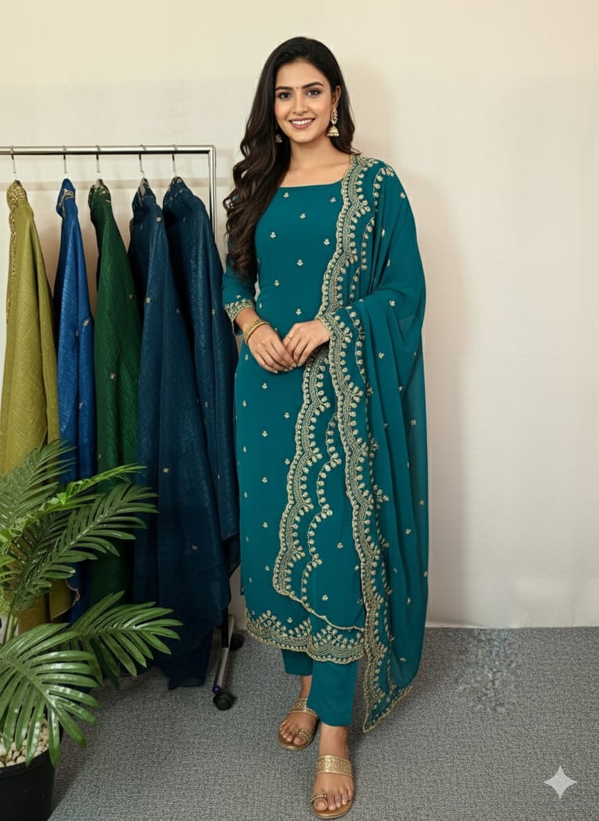 LS0020 UNSTITCHED PARTYWEAR SALWAR MATERIAL
