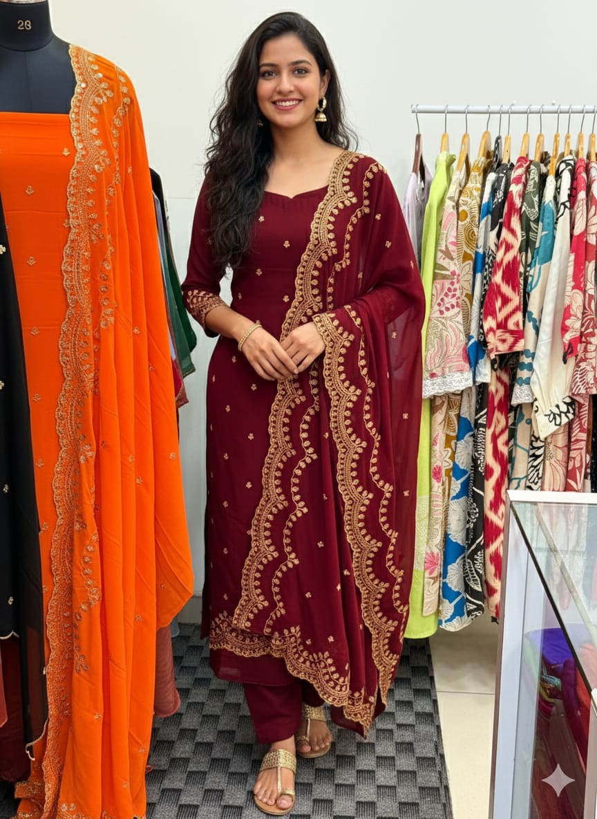 LS0017 - UNSTITCHED PARTYWEAR SALWAR MATERIAL