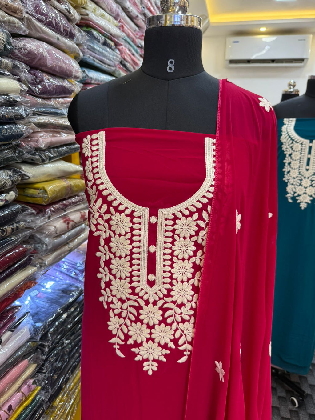 LS0014 PARTYWEAR UNSTITCHED SALWAR MATERIALS