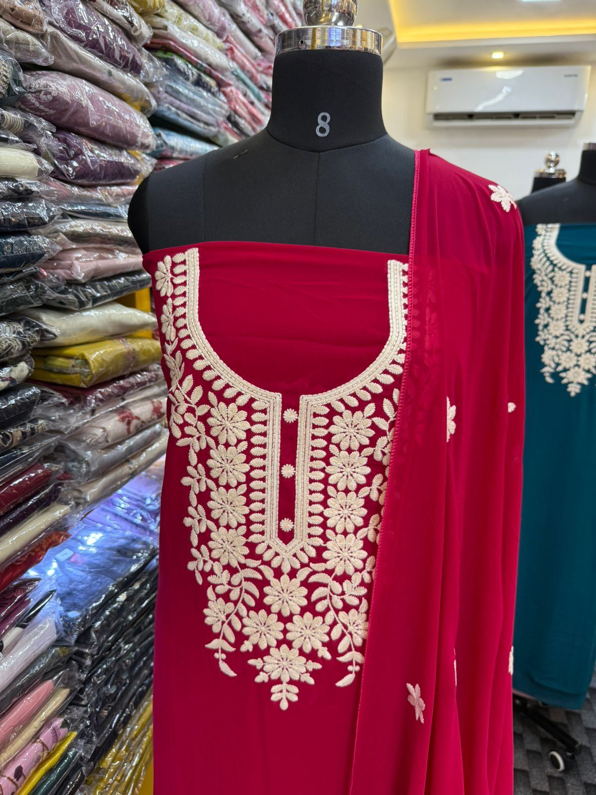 LS0014 PARTYWEAR UNSTITCHED SALWAR MATERIALS