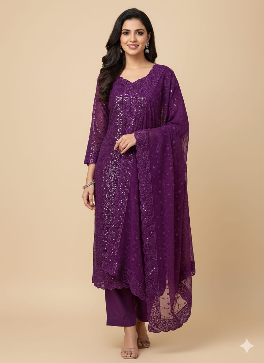 LS0008 - UNSTITCHED PARTYWEAR SALWAR MATERIAL