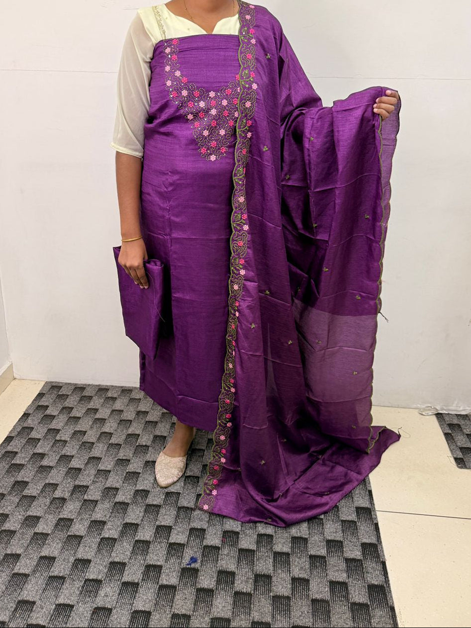 LS0162 Vichithra silk Unstitched Material
