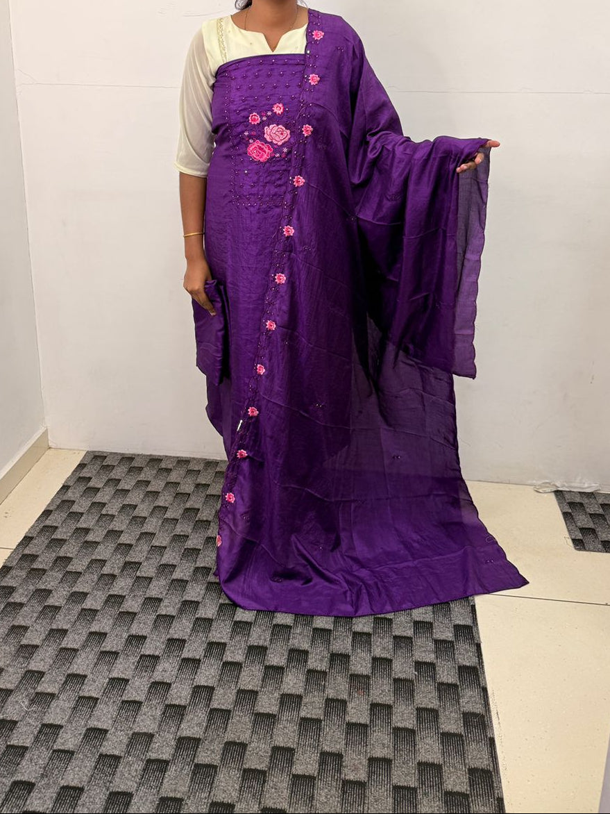 LS0168 Vichithra Silk Unstitched material