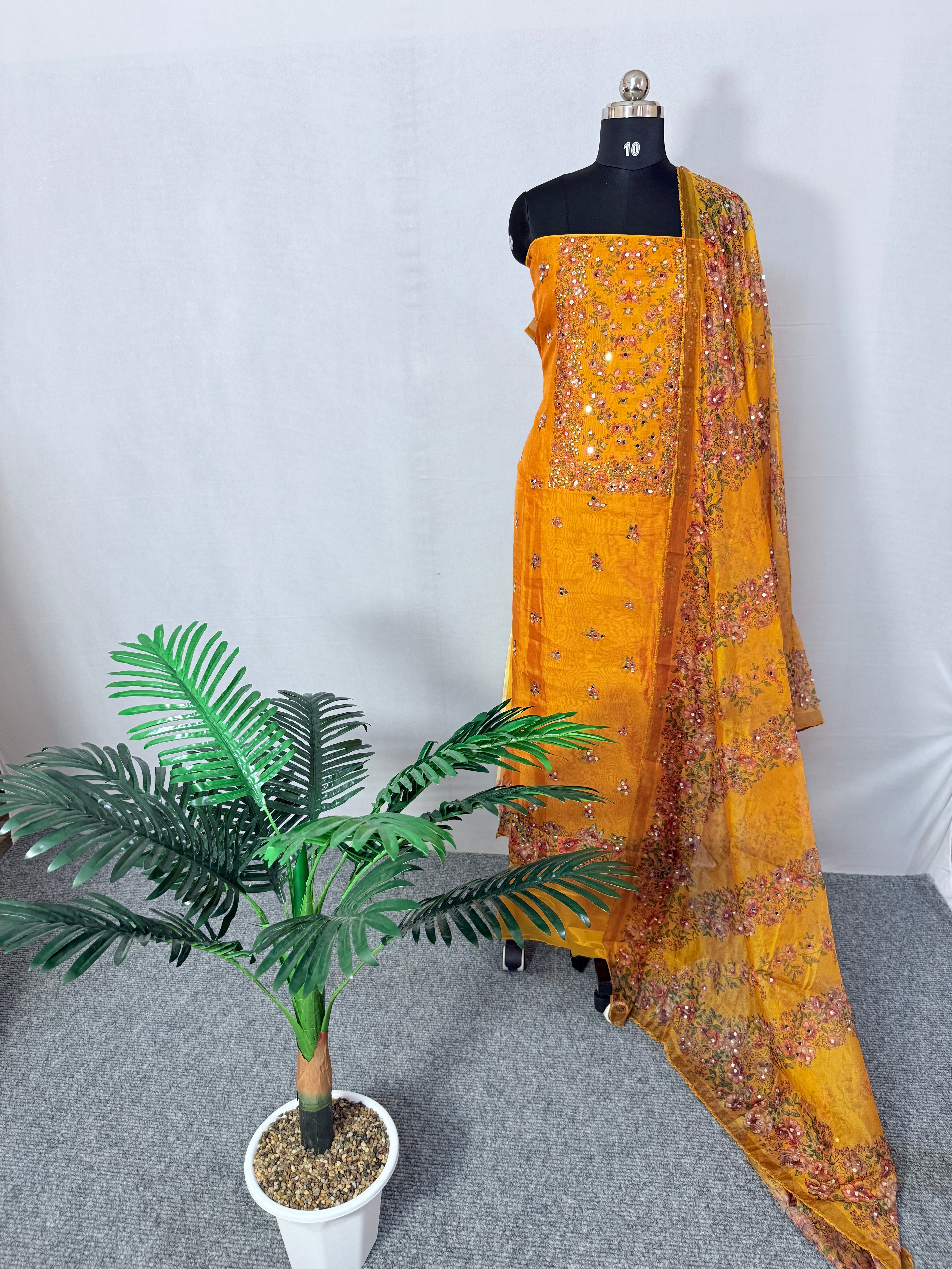 LS0002 - PARTYWEAR UNSTITCHED SALWAR MATERIAL
